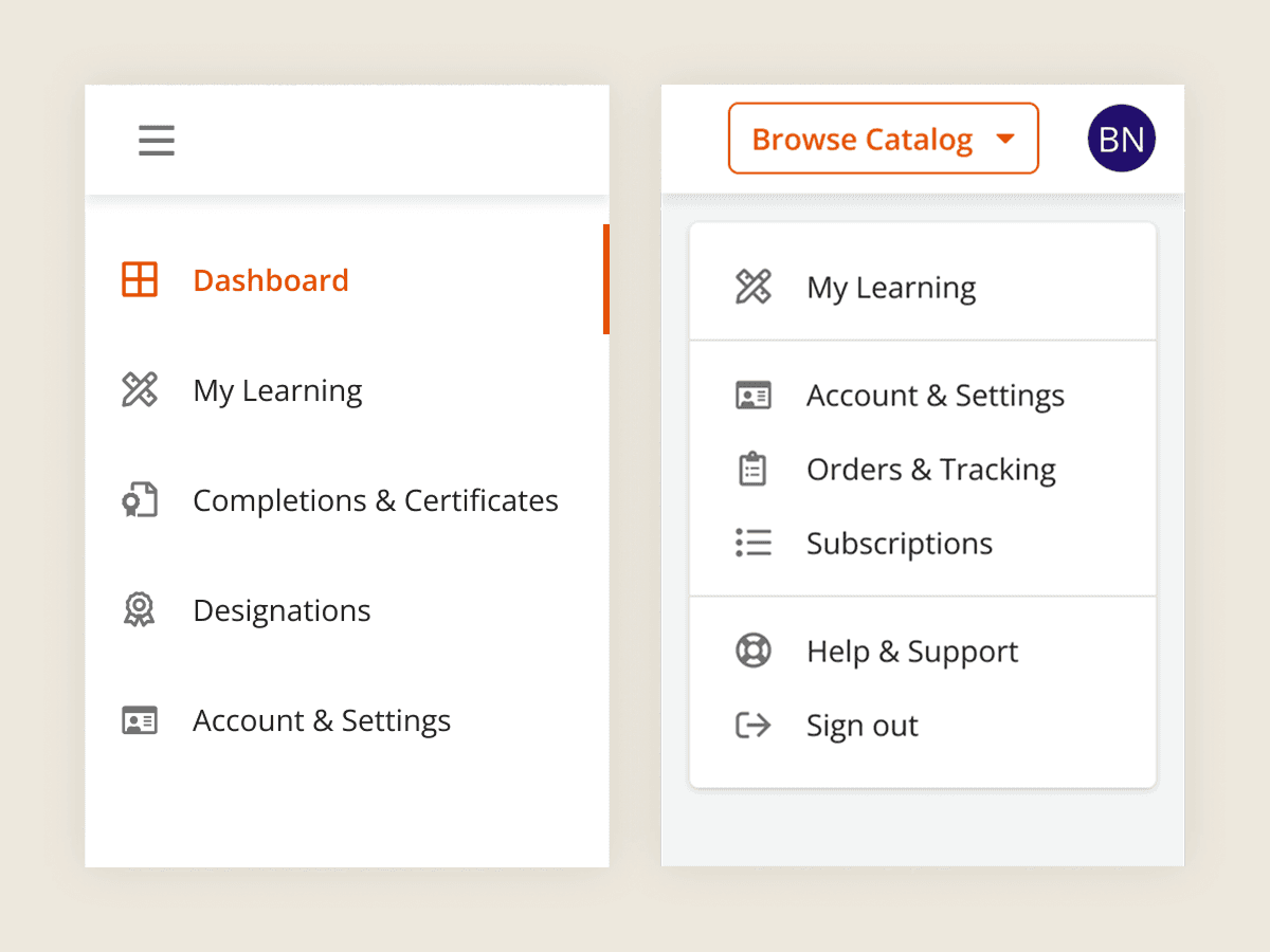 Side nav and avatar menu overlap